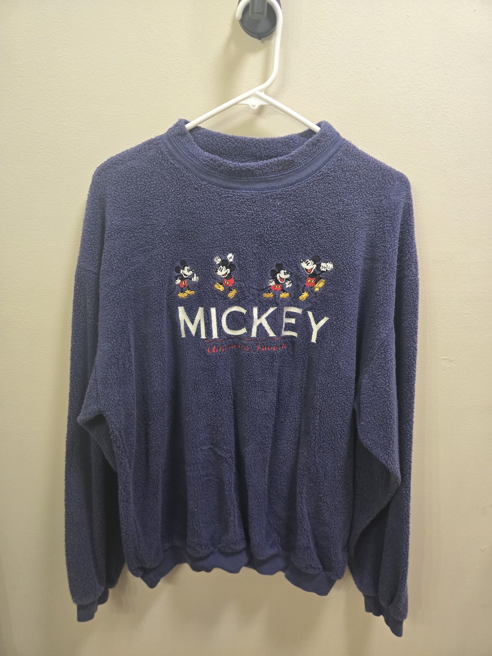 Vintage Disney Navy Mickey Sherpa Pullover Sweatshirt